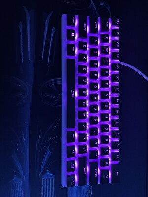 razer huntsman mini white (purple Switches) With Hyperx Pudding Keycaps