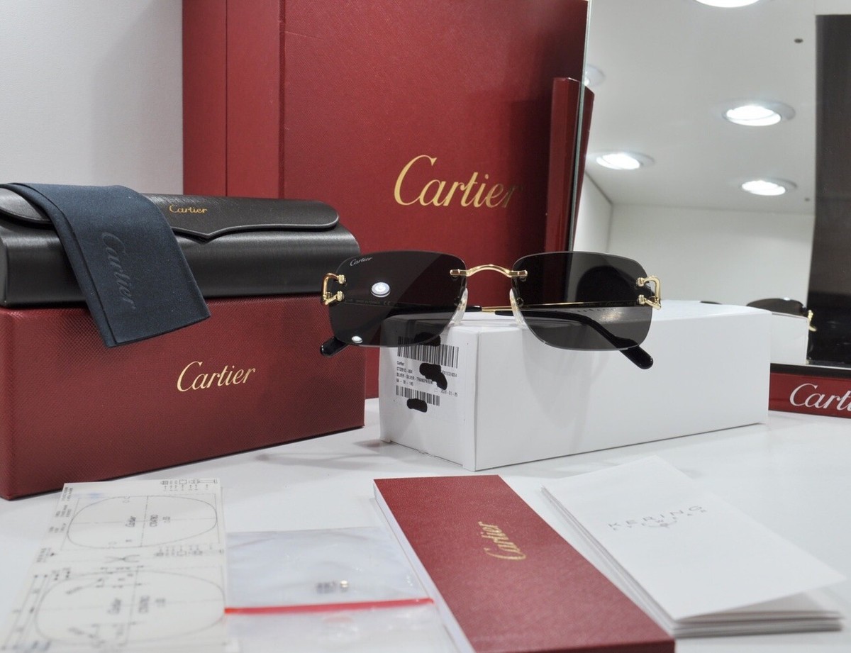 New Cartier Rimless Piccadilly bigC Decor gold Occhiali Frame