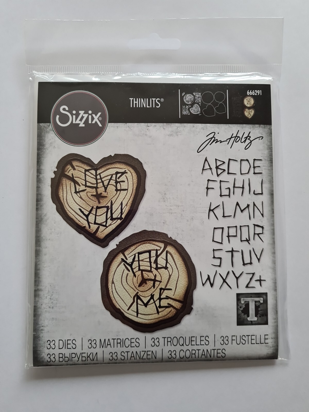 SIZZIX THINLITS WOOD SLICE BY TIM HOLTZ BNIP *LOOK*