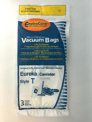 Eureka Canister Style T Vacuum Bags (3 Pack) By Envirocare