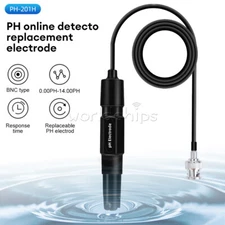 0~14pH Water Quality Analyzer PH online tester BNC Electrode probe Highprecision