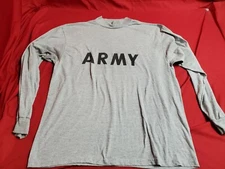 US ARMY Size X-Large (46-48) PT Long Sleeve Gray Shirt Training GENUINE Unisex