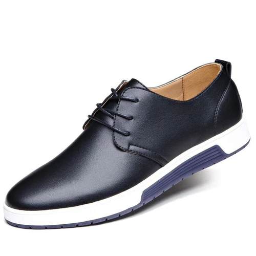 Hombres Zapatos Informales Británicos de Cuero Tenis con Cordones Oxford Transpirables - Imagen 16 de 30