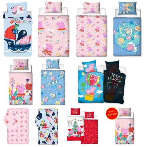OFFICIAL PEPPA PIG KIDS FITTED SHEETS | DUVET COVER SETS - SINGLE DOUBLE JUNIOR - Zdjęcie 1 z 137