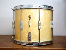 Vintage WFL Ludwig Snare Drum Pearl brass Badge wood instrument antique marching
