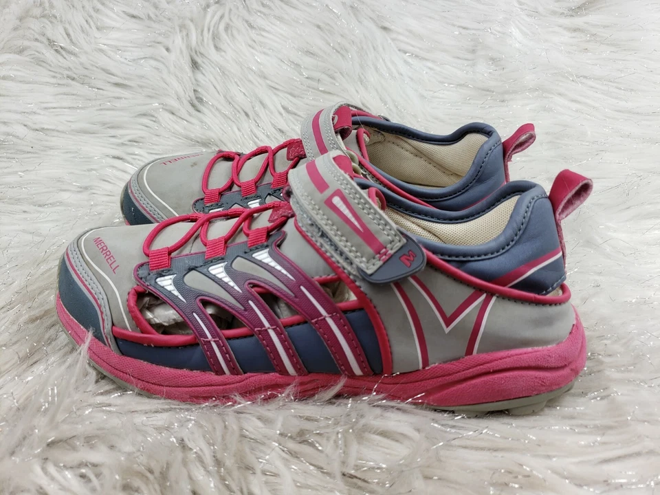 MERRELL Rosa Brillante J95564 Gris Rosa Sandalias Zapatos Activos Junior Talla 4.5 / 35.5 Foto 2 de 4