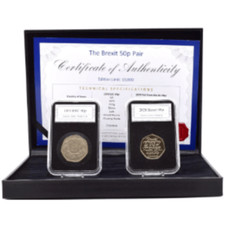 Brexit 50p 2 Coin Boxed Set,1973 Ring Hands & 2020 Withdrawl from EEC,Ltd Edt