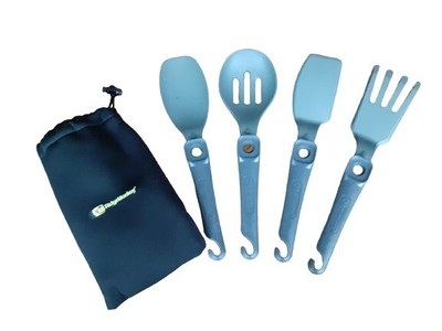 RidgeMonkey Q-Lock Utensil Set 1 Gabel 1 Messer 2 Löffel Kochutensilien RM688