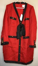 Pomander Place Tuckernuck Red Coco Tweed Bow Dress - Size XL