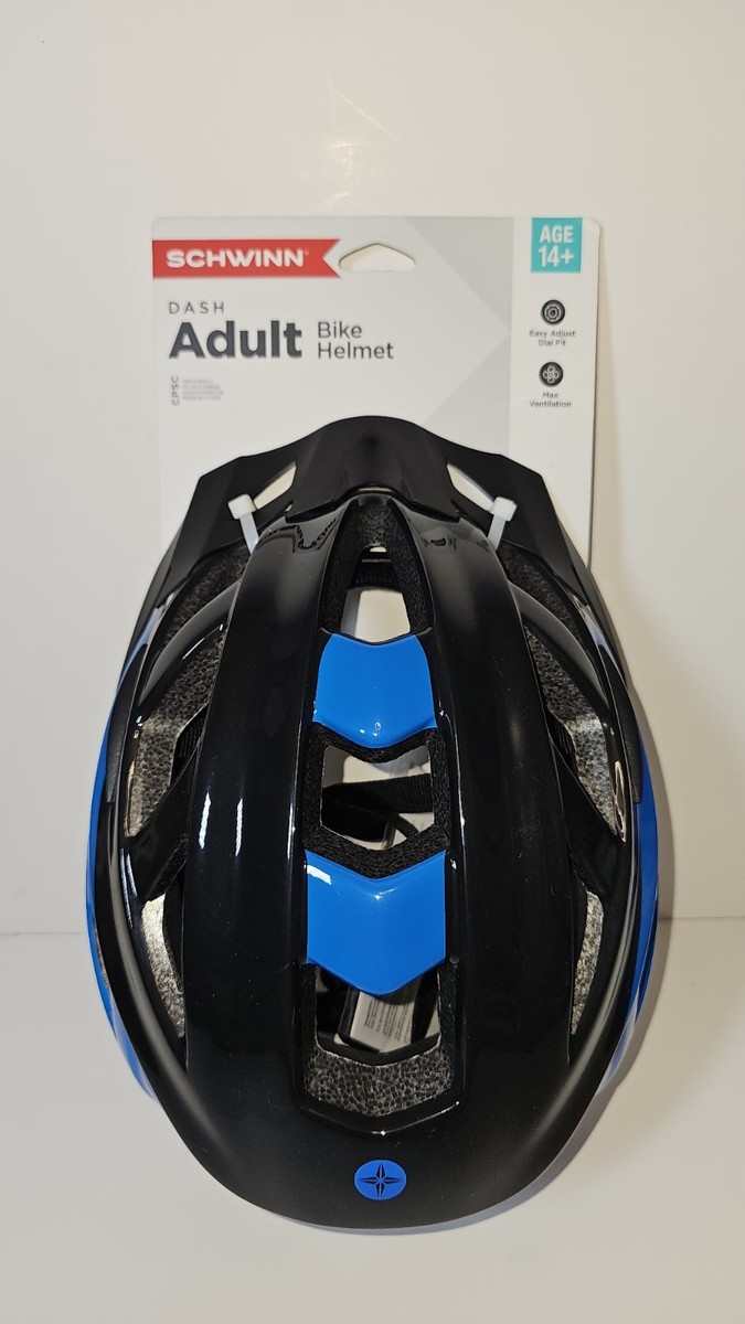 Schwinn Dash Adult Bike Helmet Black/Blue Adjustable Fit