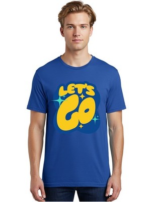 Let-S-Go Mens Graphic Tee,100% Cotton,Casual Summer Wear