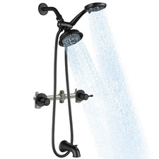 2 Handle Shower Faucet Set with Tub Spout Matte Black Handle Shower Faucet Se...