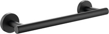 12 Inch Black Single Towel Bar Rack, SUS 304 Stainless Steel Round Bathroom Towe