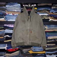 vtg Carhartt J130 ARG Men s large army green lined Active Jacket j140 27x28.5