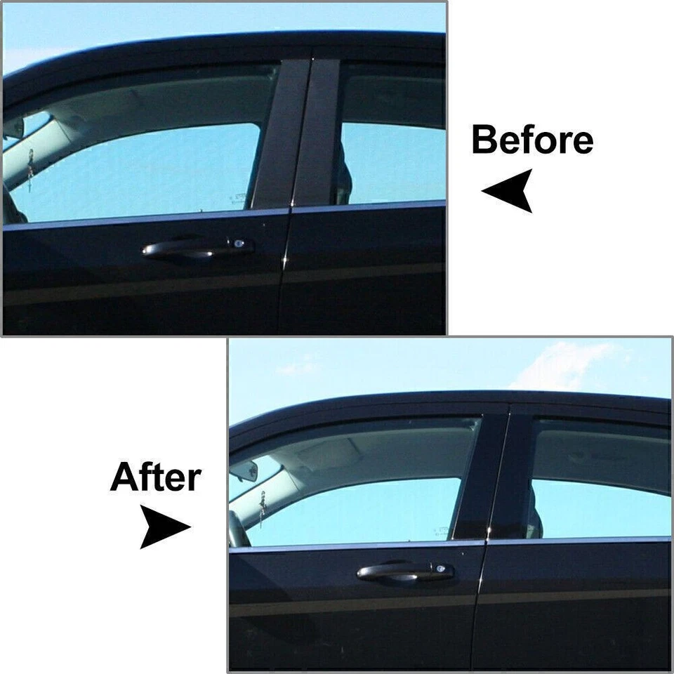 Pillar Posts Door Piano Black Trim Decal Cover Kit For Ford F-150 2004-2014 2013 — 第 3/4 张图片