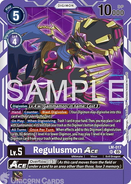 LM-017 Regulusmon ACE : Super Rare Foil : AD01: Advanced Booster Digimon Generat
