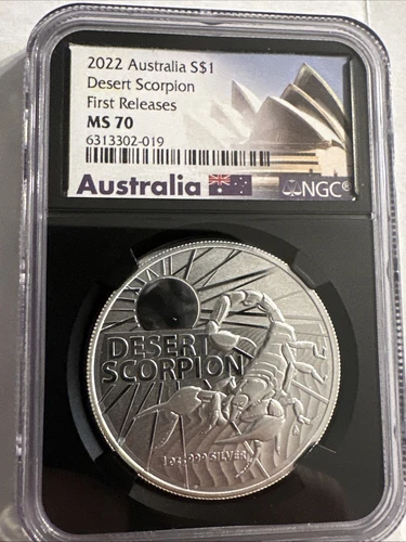 2022 Australia 1 Oz Desert Scorpion NGC MS70 First Release
