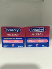 BENADRYL Ultratab Allergy Medicine 25mg 48 Tablets 2 Packs 96 Tables Exp 12/26