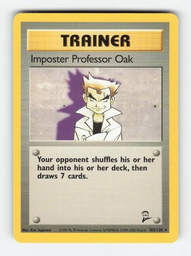 Imposter Professor Oak 102/130 Base Set 2 NM 2000 Pokemon - product listing photo