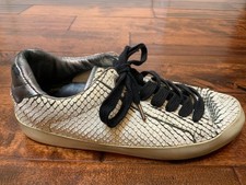 Zadig Voltaire White Snakeskin Leather Neo Keith Flash Sneakers, Size 6 36