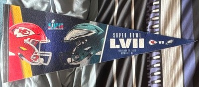 Super Bowl LVII Pennant Kansas City Chiefs vs Philadelphia Eagles NFL Football