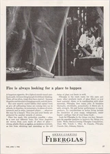 Owens-Corning Fiberglas Vintage 1946 Print Ad Fire Safety Draperies