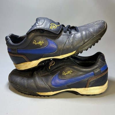 Nike Tiempo GURI TF Elite Legend Navy Blue R10 Ronaldinho Leather US 9.5 UK 8.5