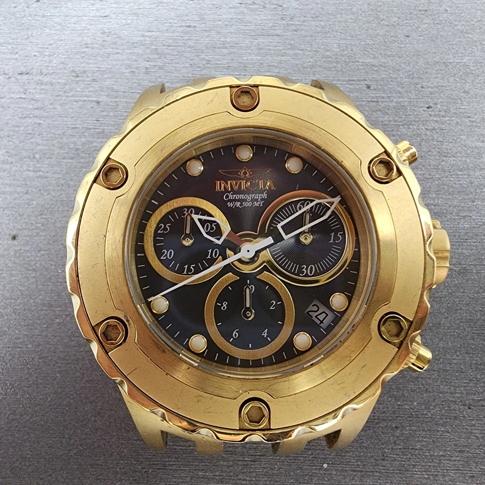 Invicta Subaqua хронограф часы женщин 40 мм черный циферблат золотистый Дата новый браслет - Изображение 2 из 4