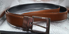 Genuine Leather Dress Belt Reversible Black/ Brown Size 42/105 Made In Italy