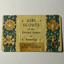 Vtg 1955 Girl Scouts of America Membership Card Des Moines Iowa