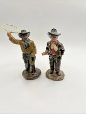 Vintage Cowboy Western Toys, Figurines Set Of Two