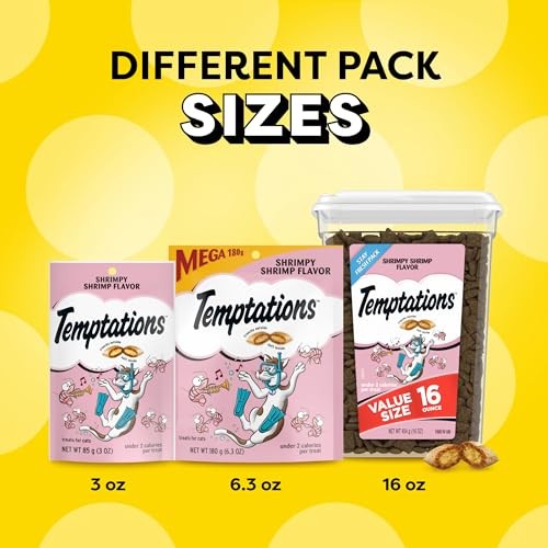 Temptations Classic Katzenleckerli Garnelengeschmack 16 Oz knusprig weiche Snacks - Bild 11 von 12