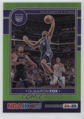 2024-25 Panini NBA Hoops Premium Lime Green Prizm 143/149 De'Aaron Fox #111 1yj