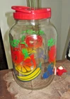 Vintage Anchor Hocking Sun Tea With Spigot Gallon Glass Jar Jug Screw Top Lid