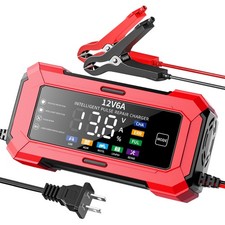 6amp 12v Automatic Smart Battery Charger For Car Atv Boat Agm Lead Acid Charger