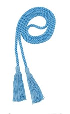Light Blue Graduation Honor Cord 62 Long with 4 Tassels Quality Made in USA