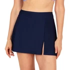 Lands' End UPF Full Coverage Deep Sea Navy Blue Side Slit Swim Skirt Size M