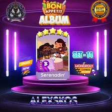 SERENADIN' ⭐️ MONO_POLY_MO_-GO 5 STARS STICKERS CARDS ⚡️FAST SEND ⚡