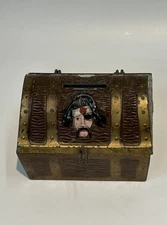 Vintage Pirate Treasure Chest Savings Metal Bank - E.J. Kahn Company Chicago Mfg