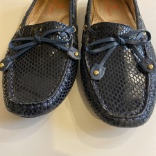 Marc Joseph Dark Blue  Leather Loafers, Driving Golf shoe Size 8 New no box