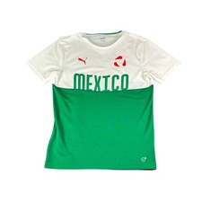 Puma Mexico Soccer Jersey White Green Men's Medium Dry Cell