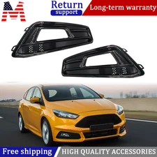 Fog Light Cover For 2015-2018 Ford Focus ST Fog Lamp Molding Trim Bezel Pair