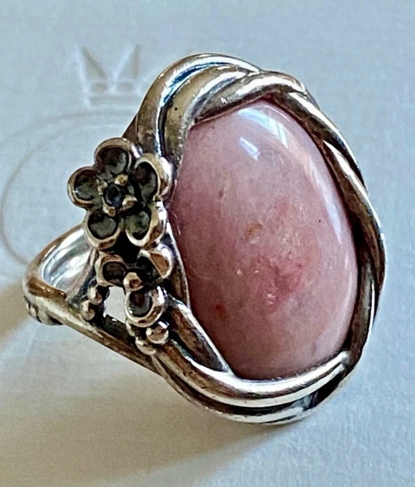Pandora Wanda's Garden Oval Rhodonite Flower Ring Size 52 RARE! 190847RNI Wanda - Imagen 3 de 4
