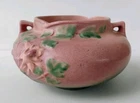 ROSEVILLE ART POTTERY PINK COLUMBINE SQUAT JARDINIERE POT #655-4