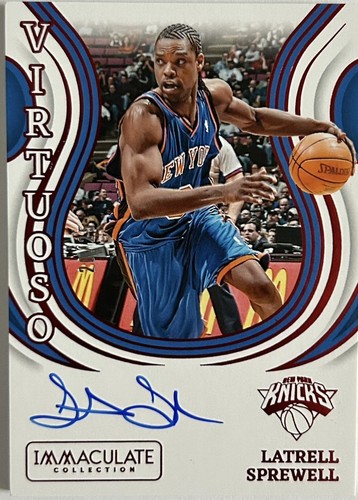 2023-24 Panini Immaculate Latrell Sprewell VIRTUOSO AUTOGRAPHS RED 20/25 #VA-LSN