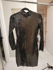 Mini Black Sequin Dress - Small - Express - With Tags