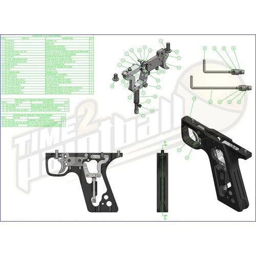 Shocktech Autococker Gunfighter telaio trigger 1.5 con asta a tempo corto - RAW - Foto 5 di 6