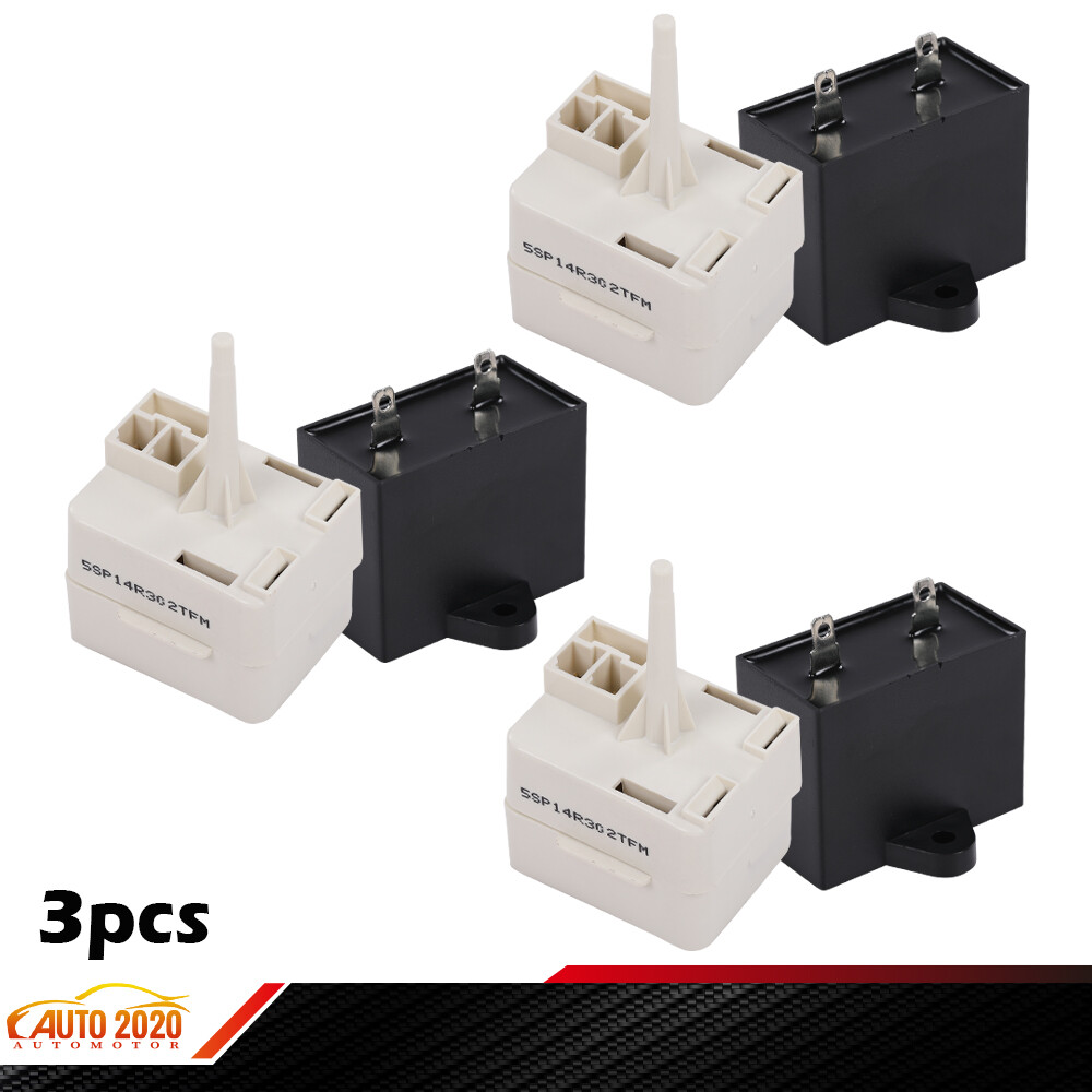 For Whirlpool Kenmore W10613606 Refrigerator Compressor Start Relay&Capacitor 3X