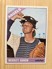 Baseball MERRITT RANEW Topps #62 1966 California Angels NM with crease MLB
