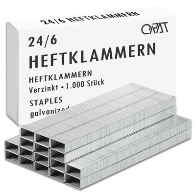 Heftklammern 24/6 Tackerklammern Klammern Tackernadeln No 16 Büro Nägel verzinkt